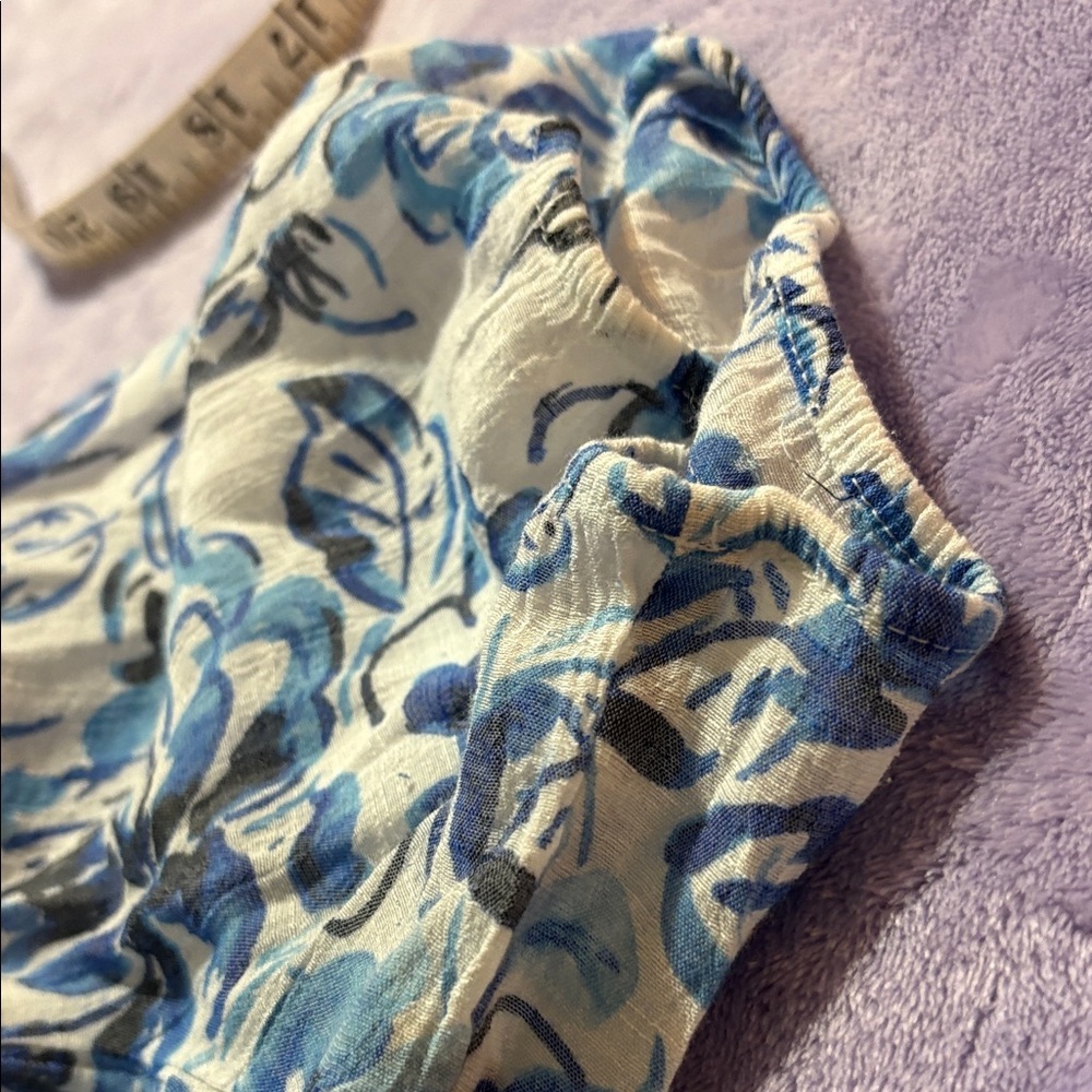 Counterparts Blue Floral Off-Shoulder Peasant Top XL - Picture 8 of 8